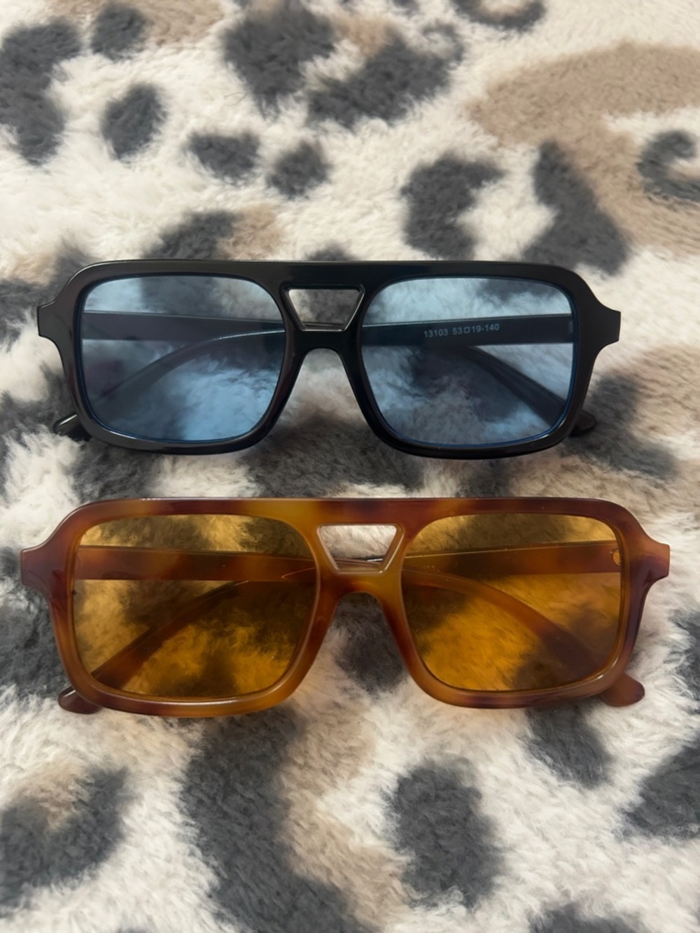 Vintage-Inspired Rectangular Sunglasses in Black and Tortoise (bundle)